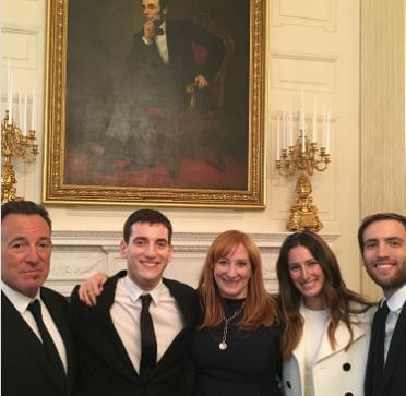 Evan Springsteen with his parents and siblings.